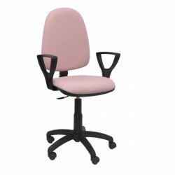Cadeira de escritório rosa clara com braços