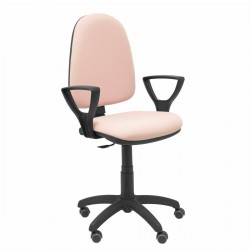Cadeira de escritório rosa clara com braços