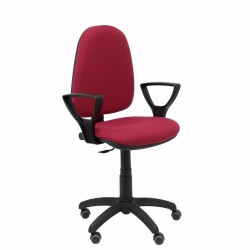 Bordeaux red office chair with armrests