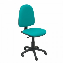 Turquoise office chair without armrests