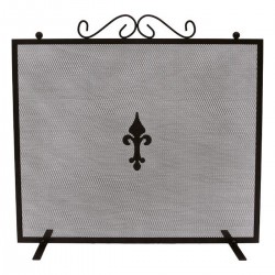 Fuocodifenitore per caminiera in metallo nero 67,3 x 0,8 x 61 cm