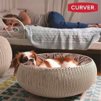 Panier corbeille ronde avec coussin lit pour chien chat