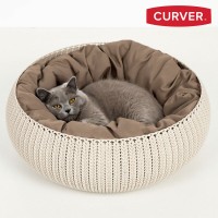 Panier corbeille ronde avec coussin lit pour chien chat
