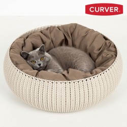 Panier corbeille ronde avec coussin lit pour chien chat