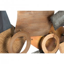 Abstract wall decoration gray metal copper modern circles (109 x 7 x 53 cm)