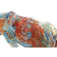 Modern multicolored resin rhinoceros Decorative figurine 34 x 12.5 x 16.5 cm