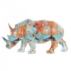 Modern multicolored resin rhinoceros Decorative figurine 34 x 12.5 x 16.5 cm