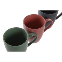 Sett med 4 grønne krus mørkegrå sandstein 300 ml 19 x 13 x 31 cm tre støtte