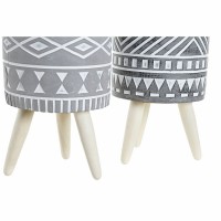 Cache-pot på hvide grå cement fødder (14,3 x 14,3 x 26,2 cm) masse af 2