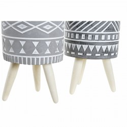 Cache-Pot på vita grå cementfötter (14,3 x 14,3 x 26,2 cm) Många av 2