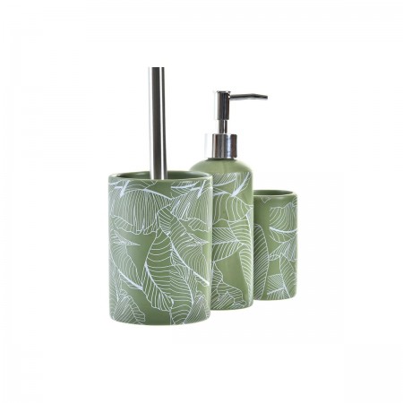 Toilet WC zilver groen bad tropisch decor plant blad