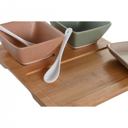 Aperitif porselen multicolored flat bambus 6 stykke