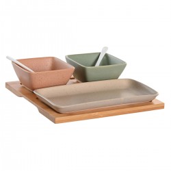 Aperitif Porcelana Multicolorido Flat Bamboo 6 Peça