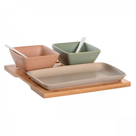 Aperitif porselen multicolored flat bambus 6 stykke Aperitif porselen multicolored flat bambus 6 stykke