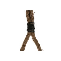 Wall mirror round in wood and colonial rope