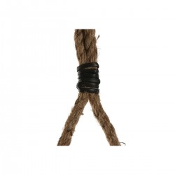 Wall mirror round in wood and colonial rope