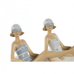 Lot of 2 women's white blue resin blue sky mediterranean