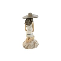 Mye av 2 kvinner med harpikshatter dekorative figurer hvit beige kvinne Middelhavet