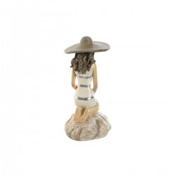 Mye av 2 kvinner med harpikshatter dekorative figurer hvit beige kvinne Middelhavet