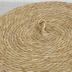 Lot de 3 coffres à linge panier de rangement en jonc et maïs avec couvercles