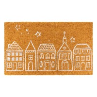 Paillasson en fibres de coco naturelles, décor maison village esprit Noël