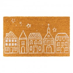 Paillasson en fibres de coco naturelles, décor maison village esprit Noël