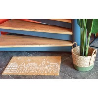 Paillasson en fibres de coco naturelles, décor maison village esprit Noël