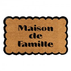 Paillasson en fibres de coco naturelles forme de biscuit "maison de famille"