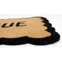 Paillasson en fibres de coco naturelles forme de biscuit "BIENVENUE"