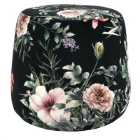 Fleuri Print Velvet Pouf, Ottoman Foothrest Pouf, Kontorsrummet Vardagsrum