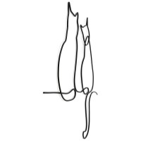 Decoração de parede 2 gatos sentado em metal preto: bate-papo de design de escultura de parede para sala de estar, entrada e qua