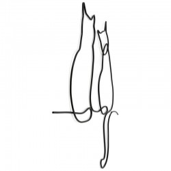 Dekoracja ścienna 2 kot siedzący metal