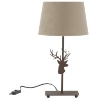 Lampada da comodino per posa testa di cervo in metallo