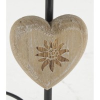 Lámpara de noche con madera y corazón de metal
