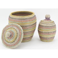 Series of 2 baskets Ethnic jar in season and plastic with lids