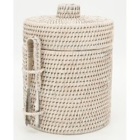 Weißer Rattan-Eis-Eimer mit Clip