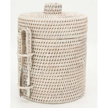 Weißer Rattan-Eis-Eimer mit Clip