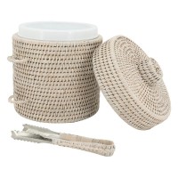 Weißer Rattan-Eis-Eimer mit Clip