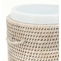 Weißer Rattan-Eis-Eimer mit Clip