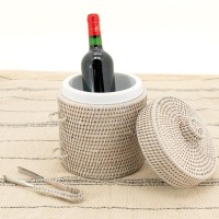 Weißer Rattan-Eis-Eimer mit Clip