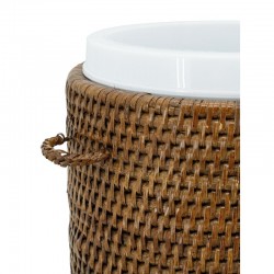 Antyczne rattan lodowe wiadro z zaciskiem