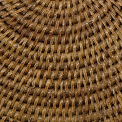 Antyczne rattan lodowe wiadro z zaciskiem