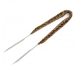 Antyczne rattan lodowe wiadro z zaciskiem