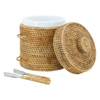 Natürlicher Rattan-Eis-Eimer mit Clip