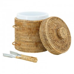Natürlicher Rattan-Eis-Eimer mit Clip