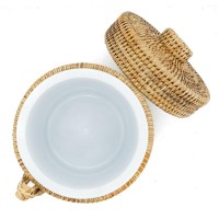 Naturalne rattan lodowe wiadro z klipsem