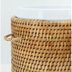 Naturalne rattan lodowe wiadro z klipsem