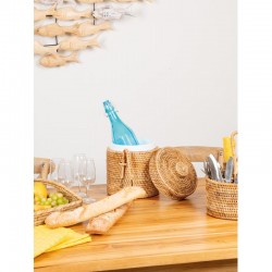 Naturalne rattan lodowe wiadro z klipsem