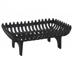 Cast iron fireplace grid for open or closed fireplace