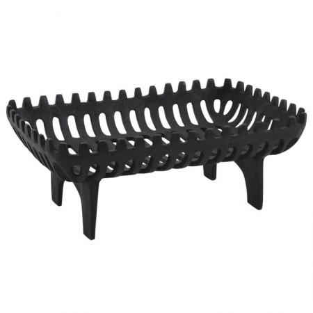 Cast iron fireplace grid for open or closed fireplace